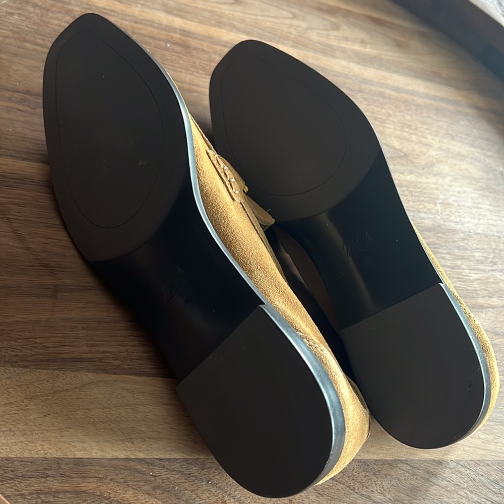 ZARA BUCKLED SUEDE LOAFERS - Picture 7 of 7